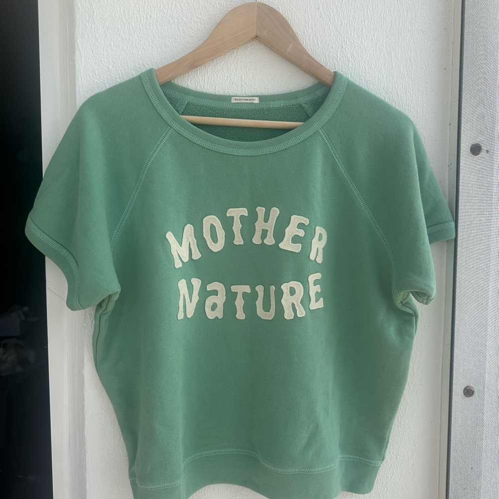 Mother Nature Green Cropped Sweatshirt